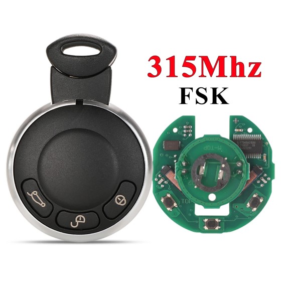 Mini Cooper 3 Button Smart Key 2006-2014 for IYZKEYR5602 KR55WK49333 w/ Comfort Access | Aftermarket